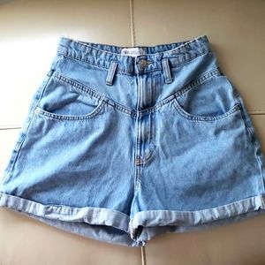 Zara Light Blue Denim Jean Shorts